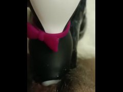 Fuck black Monster dildo and cum double satisfyer pro