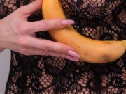 Preview 4 of FRUIT DILDO. Yellow cock in my pussy