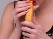 Preview 5 of FRUIT DILDO. Yellow cock in my pussy