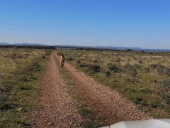 Naked strolling on Open Road