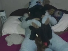 Big shark play with big plush dragon! SO MACH CUUM!!!!