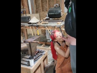 Shop student sucks her teachers dick for payment.