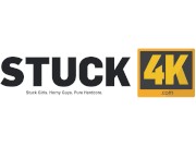 Preview 1 of STUCK4K. Lucky stud fucks female friends tight pussy in the kitchen