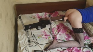 Sissy love sex with fuck machine