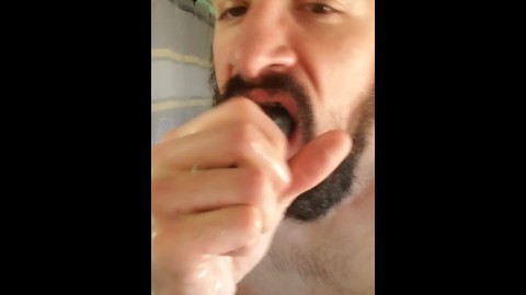 Deep throating black cock