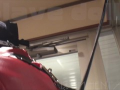 【尿道調教】極太導尿カテーテルを留置されたまま、アナルフックで吊られ、立ち放置…カテーテルから潮を漏らしながらオルガスム…