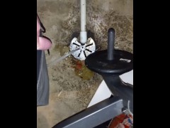Trans guy peeing in drain with stp