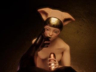 small tits, ancient egyptian, furry animation, 3d