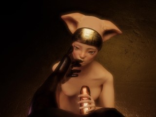 Bastet want to be Fucked by Osiris, 3D Hentai, Tender Animation, Cute Furry Catgirl.