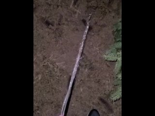 peeing, vertical video, forest, solo male