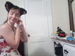 Cat Girl Gets DressedIn Lingerie and Cute_Dress