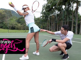 Trans Angels - Marcelle Herrera makes her Partner Jealous by Rubbing her Ass on Pyetro Baggio's Dick