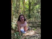 Preview 2 of I catch my girlfriend masturbating in the woods