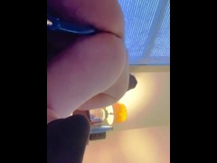 Chubby bi guy has fun riding vibrator pt2 SO FUCKING HOT!!