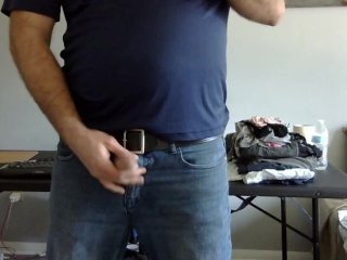 masturbation, big man, jeans, solo male, exclusive