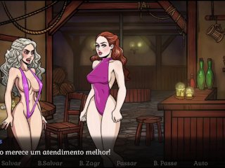 cartoon sex, red head, parody, visual novel game