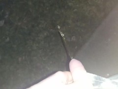 Trans man quick pee outside with stp