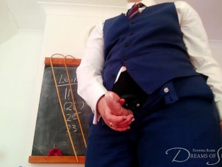 Disciplined Like a Boy - Headmaster Blake disciplines with cane in one hand and cock in the other