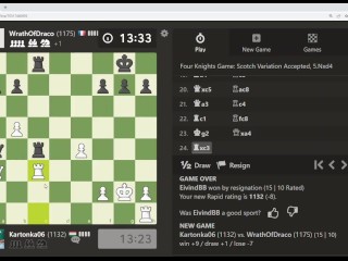 CHESS: Cock Jerking Profile makes Opponent Blunder Queen