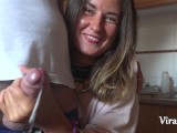 Quick Homemade Handjob from Sexy Camilla Moon with Lot A Cum