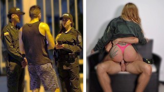 Policial colombiano de bunda grande é pego e fodido em casa