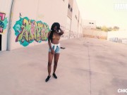 Preview 2 of Cute Ebony Girl Boni Brown Hardcore Outdoor Interracial Sex Full Scene