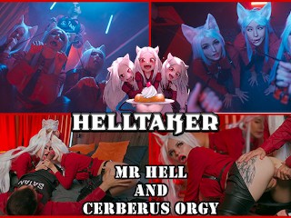 4K Helltaker: mr Hell and Cerberus Orgy