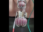 Preview 2 of Estim cbt sissygasm for small cock in chastity