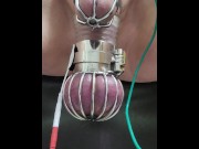 Preview 4 of Estim cbt sissygasm for small cock in chastity