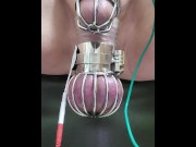 Preview 5 of Estim cbt sissygasm for small cock in chastity
