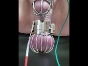 Preview 6 of Estim cbt sissygasm for small cock in chastity