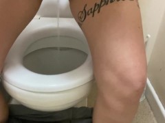 Hot pissing in public toilets