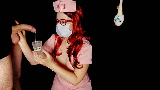 Nurse Collects Sperm Sample In Specimen Cup Extended Trailer