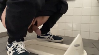 Pissing In A Public Toilet Japanese Style Toilet Masturbation