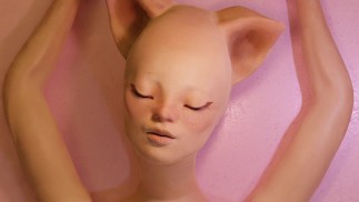 Аниме девушка-кошка трахается с секс-машиной, пушистая анимация 3d.
