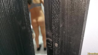 SPYING ON MY STEPSISTER WHILE SHE SHOWERS AND THEN I FILL HER WITH CUM