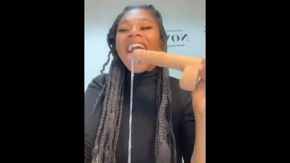 SC Literaryvixe Horny Ebony Babe Sloppy Dildo Blowjob