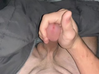 ON EDGE 8 INCH MONSTER COCK MORNING CUMSHOT IN BED (INTENSE BREATHING AND MOANING) MUSCLE STUD POV