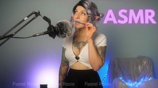 SFW ASMR Tingly Elf Girl Pen Biting - PASTEL ROSIE Nibbling Mouth Sounds Triggers Inked Cosplay Babe