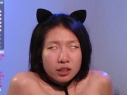 Preview 4 of 18not20 Chinese Girl Wears Cat Costume On Halloween Chaturbate Live Show With 8 Goals To Have Sex