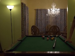 Pool Table Fuck sexy big boob wife in heels orgasms hard