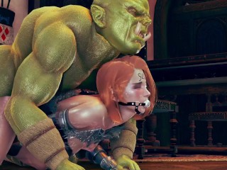 Orks cuckold human wife - 3d animation