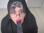 Preview 3 of Real Arab Muslim StepMom in Niqab Hijab Masturbates Wet Pussy With BIG Dildo.