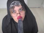 Preview 4 of Real Arab Muslim StepMom in Niqab Hijab Masturbates Wet Pussy With BIG Dildo.