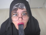 Preview 5 of Real Arab Muslim StepMom in Niqab Hijab Masturbates Wet Pussy With BIG Dildo.