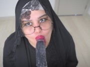 Preview 6 of Real Arab Muslim StepMom in Niqab Hijab Masturbates Wet Pussy With BIG Dildo.