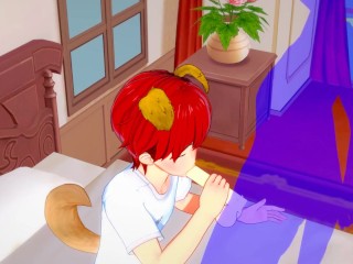 Yaoi Femboy - Shiro Femboy Мастурбирует и минет