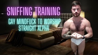 Sniffing instructions - gay mindfucked to worship straight alpha