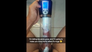 Snapchat jongen stuurde me een heerlijke video spelen met zijn penis met behulp van een penis pomp
