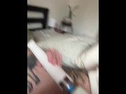 Preview 2 of Rubbing my slick pink pussy and big fat clit until I cum so hard, Hitachi, FTM, Queer, Butch,Lesbian